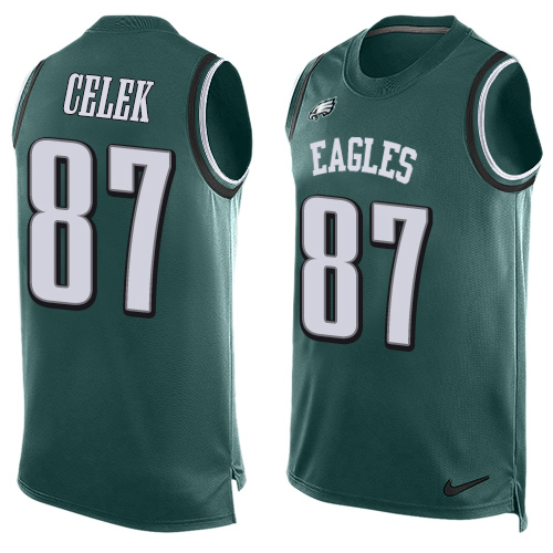 Men's Limited Brent Celek Nike Jersey Midnight Green - #87 Player Name & Number Tank Top NFL Philadelphia Eagles